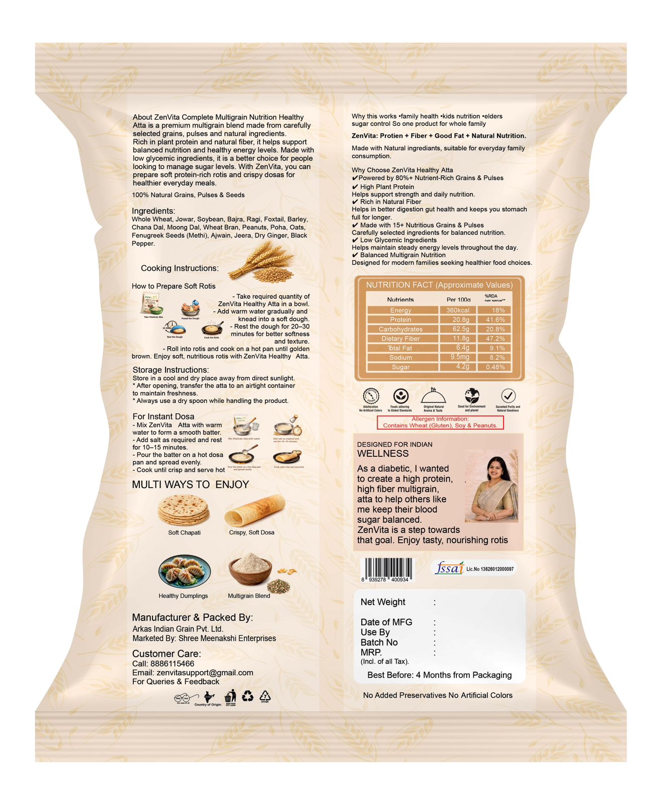 Zenvita Soy-Free Multigrain Atta - Image 2